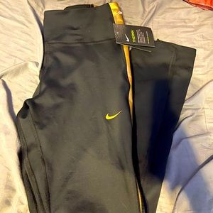 Nike Black and Gold Workout Leggings